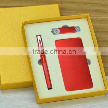 gift set power bank 4000mah +usb+pen, gift set power bank 8000mah, power bank set, office set power bank
