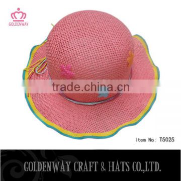 nice round paper straw baby hats girls fashion design