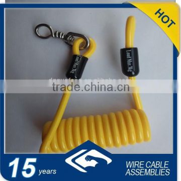 yellow swivel loop spiral cable for tool kits