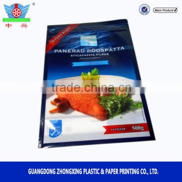 Customized plastic printed laminated frozen food packaging bag/freezer bag