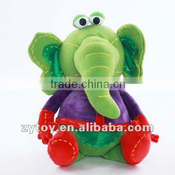 Cute Plush Green Elephant Toys OEM