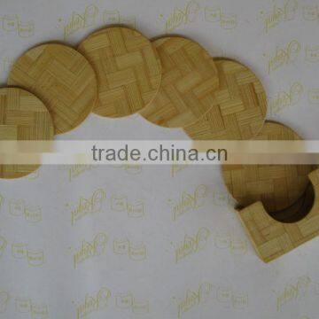 set of 6 round coasters by natural bamboo from Vietnam