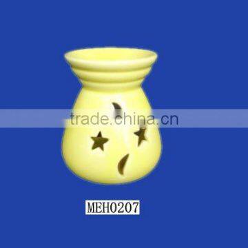 Yellow colored ceramic fancy aroma lamp