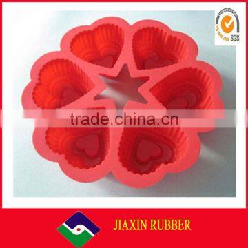 Silicone Heart Shaped Flower Shape Cake Mold photo-3