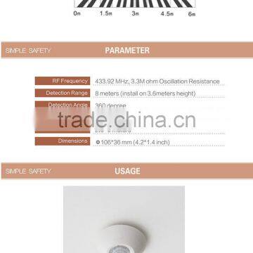 King Pigeon Wireless Ceiling PIR Motion Sensor TOP MOUTAIN PIR MOTION SENSOR,WIRELESS ALARM ACCESSORIES photo-3