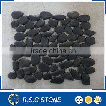 Good price flat meshed pebble stone,natural pebble stone