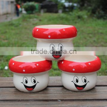 Cute garden decor small ceramic smiling face planters