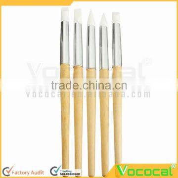 5 Pcs DIY Silicone Head Wooden Handle Nail Art Carving Painting Design Gel Brush Pen Nail Art Salon Tool Set photo-3