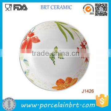 Flower Theme Fancy Butterfly Ptinting Soup Plate photo-2