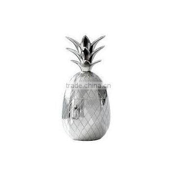 Hot Selling silver pineapple mug, silver color pineapple decor jar