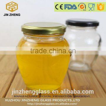 unique shape 200ml high quality glass Candy Jar with Screw Lid