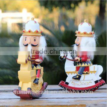 Resin Nutcracker Soldier Toy Christmas Decoration Rocking Horse photo-3