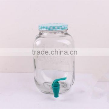 4L clear cylinder glass beverage dispensers