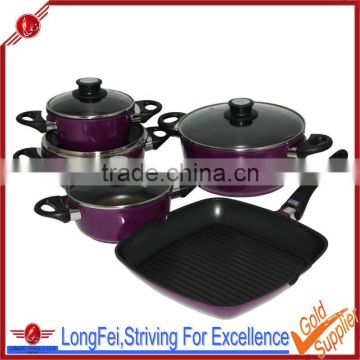 9pcs cast aluminum cookware nonstick die cast cookware