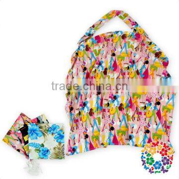 Fashion Navy Blue Floral Oversize Nursing Cover With a Bag - Breastfeeding Cover With a Bag - New Mom Gift photo-2