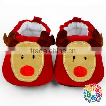 Newborn Boys And Girls Prewalker Soft Reindeer Print Suede Children's Shoes Warm Boots