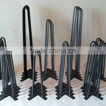 16 Inches Solid Steel Black Metal Iron Chair 2 Rod Hairpin Legs photo-2
