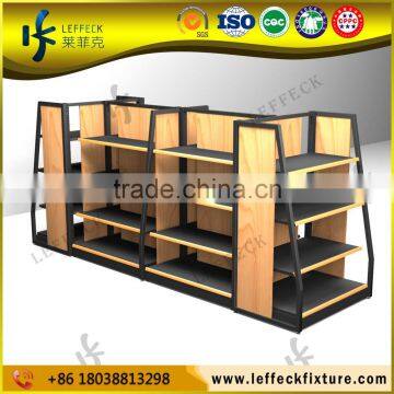 Convenience store wall gondola display fixtures stands