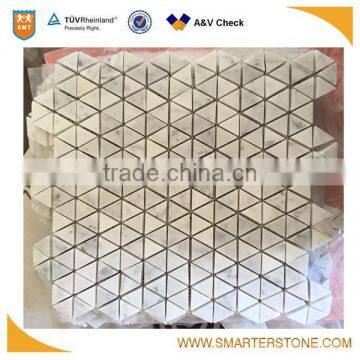 Triangle marble mosaic irregular mosaic carrara white tile