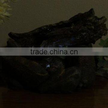 Fallen Log on River Rock Tabletop Fountain With LED Lights photo-5
