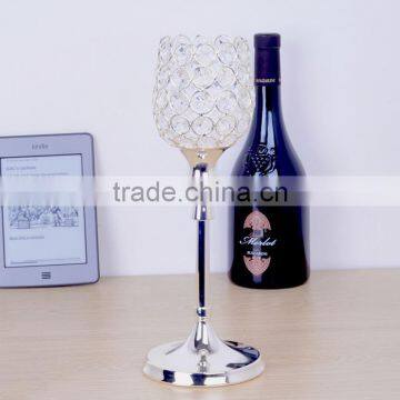 New type metal plated candle holder with crystal for home part decorative candlestick stand free shipping