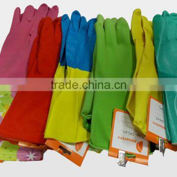 Pink Latex Household Gloves With Double Colors Hot Sale From DDsafety photo-4