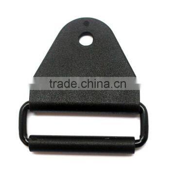 1" Black Chafe With Rectangle Metal Loop & PP Roller, Plastic Chafe With Metal Loop and Roller, POM photo-2