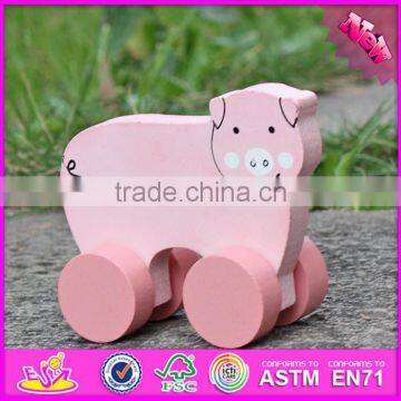 2017 New products pig car toy wooden toy making plans W04A321