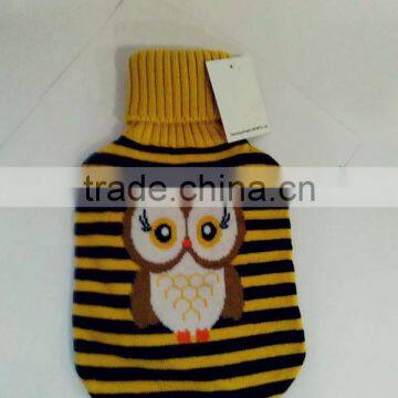 hot water bag kintted stripe owl cover