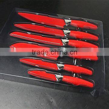 51007 6 Pcs Non-stick Knife Set With Rubber Handle