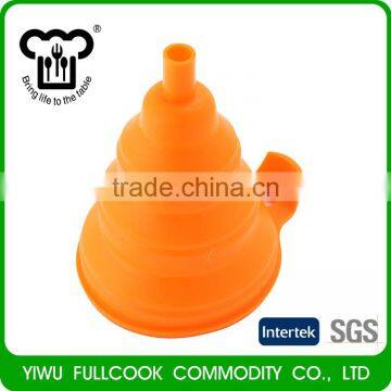 Hot selling food gradfe collapsible silicone funnel for kitchen