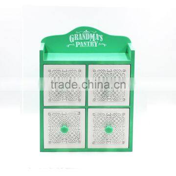 4 Drawer Desk Organizer Small Cabinet Wood Decorative Home Storage Box photo-2