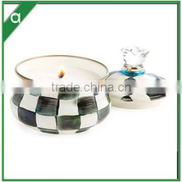 Large Luxury Scented Candle in Enamel Ceramic Vessel With Ceramic Lid photo-2