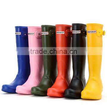 Dripdrop Waterproof Knee High Tall Europe Style Slim Colorful High Quality Women Gumboots Rain Boots photo-5