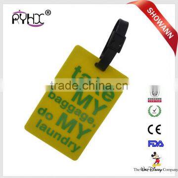 Silicone hang tags cute pvc rubber luggage tag , soft silicone pvc luggage tag