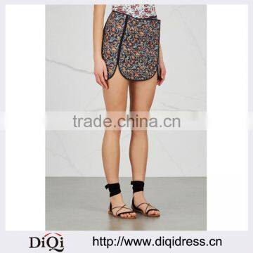 Wholesale Women Apparel Multicolored Cotton Floral-print Mini Wrap Skirt(DQE0341SK)