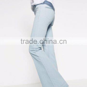 Bell-bottom Top Design Jean Trousers In Black Acid Ladies Jeans photo-3