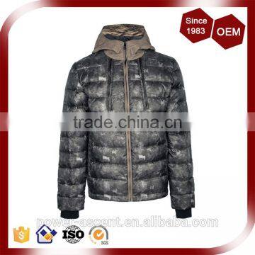 New Design Regular Fit Men's Camo-print Padding Quilting Jacket With Hood