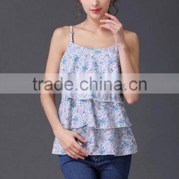 Floral Summer Cotton Maternity Chemise Breastfeeding Vest nursing tanks