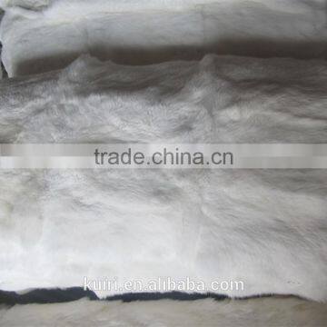 Top Grade Rabbit Fur Rug Blanket Natural White Rex Rabbit Fur Plate photo-2
