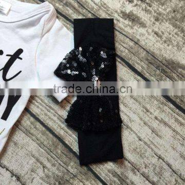 Baby Clothing Sets Infant Baby Girls Boutique Clothing Sets Toddler Baby Outfits Got it From my Mama Romper Black Glitter Shorts photo-3