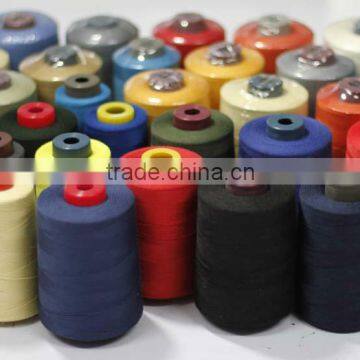 Manufacture of non flammable sewing thread with various colors