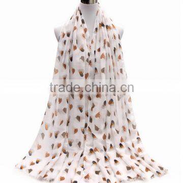 China Factory Heart Print Scarf Women Hijab