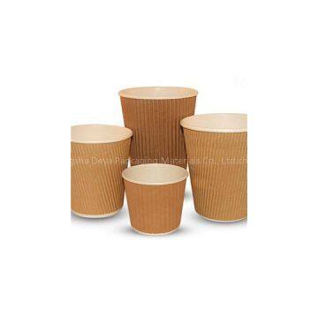 Customizable Takeout Brown kraft Paper Water Coffee Milk Cups Flexo Printing