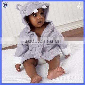 Eco-friendly hippo shape baby hooded bathrobe