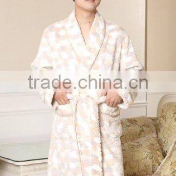 100% Polyester Printed Coral Fleece Bathrobe JL-08