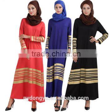 women fashion stripe muslim dress/yyh muslim abaya kaftandress/ islamic muslim women dress