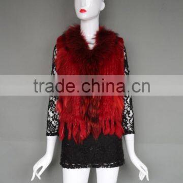 Custom stylish winter warm fitness low price sleeveless short style natural rabbit fur vest