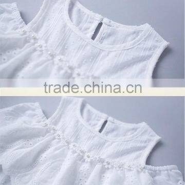 Wholesale Children Off Shoulder Full Blouse Design Solid Color Shirts Baby Girls New Style Lace Shirt