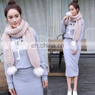 Wholesale wild thick knitted wool scarf